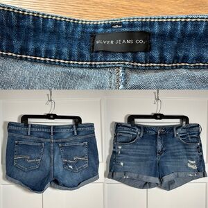 Women’s size 16 Silver jean shorts, boyfriend shorts